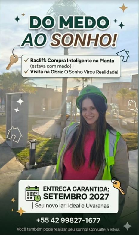 Raclif de capacete e colete visitando a obra do Ideal.e Uvaranas